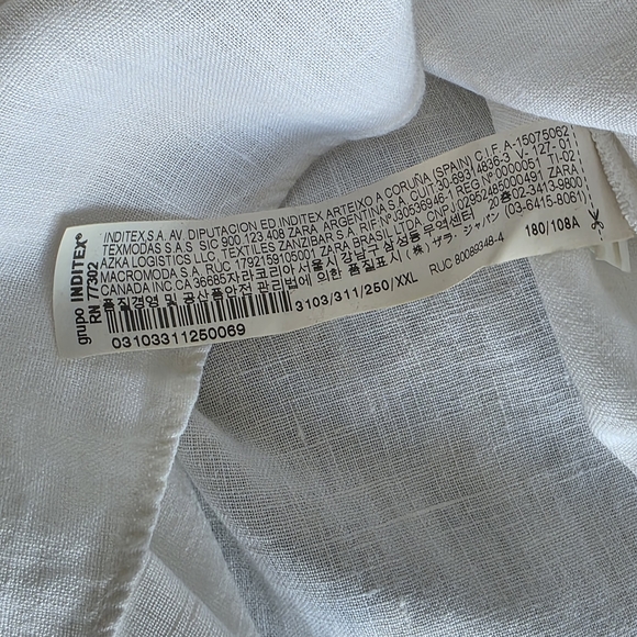 Zara White Button-Down Linen-Blend Shirt - Picture 6 of 6